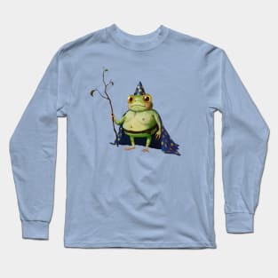 Wizard Frog in a Star Cape and Hat Long Sleeve T-Shirt